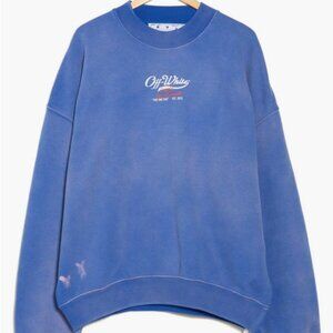 Off White Blue Wave Boxy Sweater XL